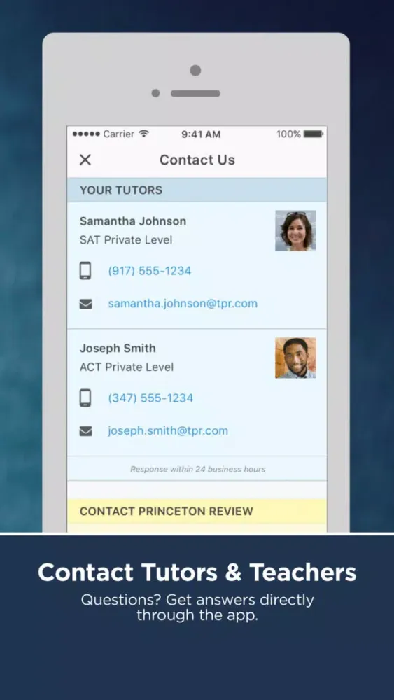 Capturas de tela do Princeton Review for Parents