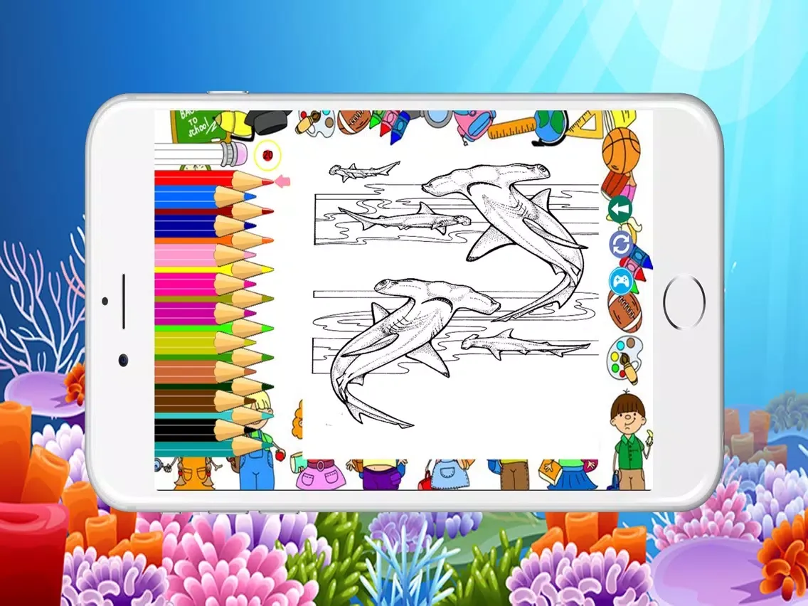 Shark Coloring Book For Kids Toddler iPad 应用截图