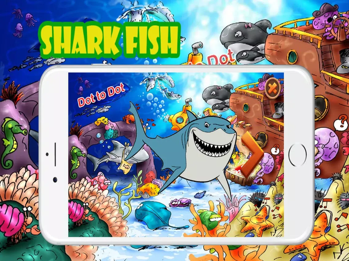 Capturas de tela do Shark Fish Game Dot To Dot iPad 