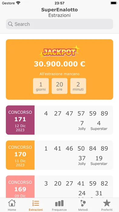 Capturas de tela do Superstar Lotto
