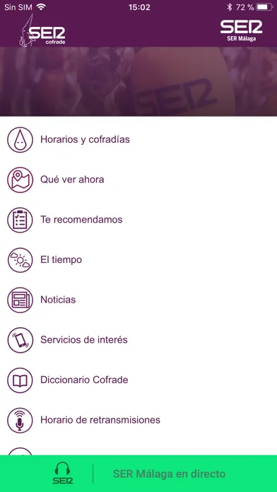 Tangkapan layar SER+COFRADE S. Santa de Málaga