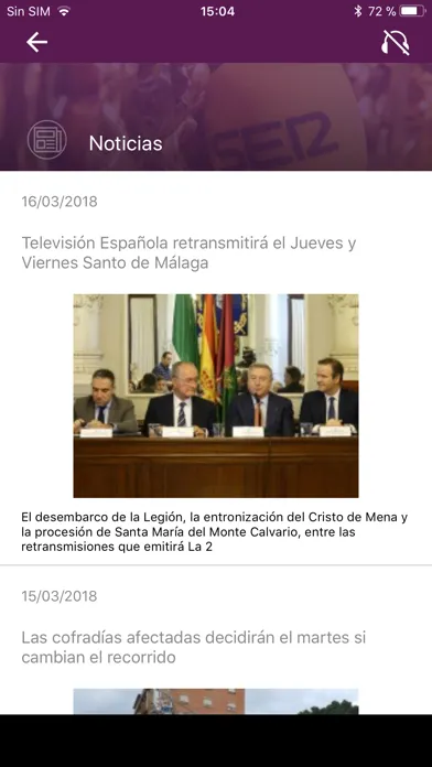 Tangkapan layar SER+COFRADE S. Santa de Málaga