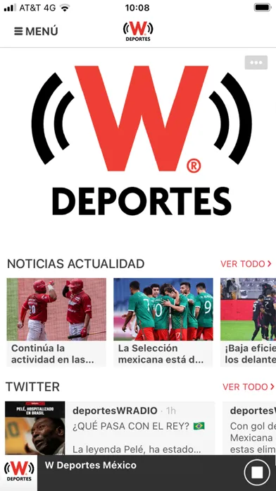 Ảnh chụp màn hình của W Deportes México