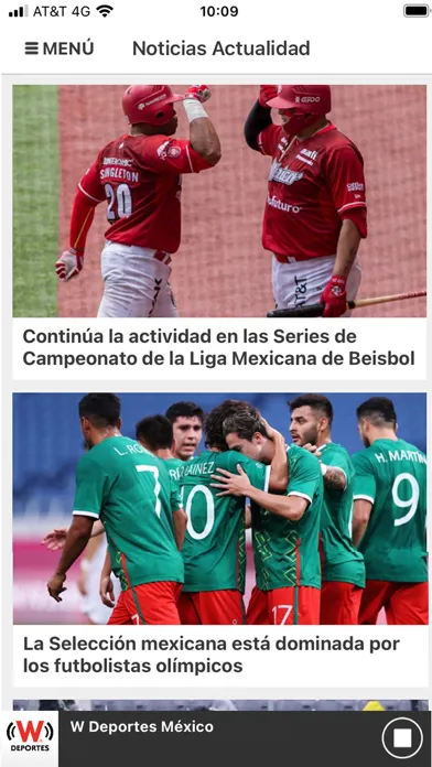 Ảnh chụp màn hình của W Deportes México