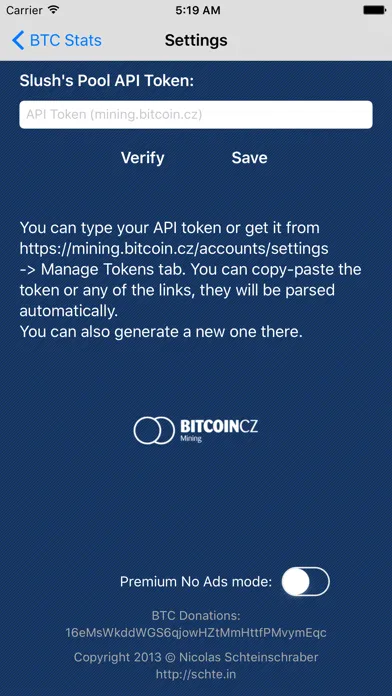 Capturas de pantalla de BTC Stats Bitcoin Slush's Pool