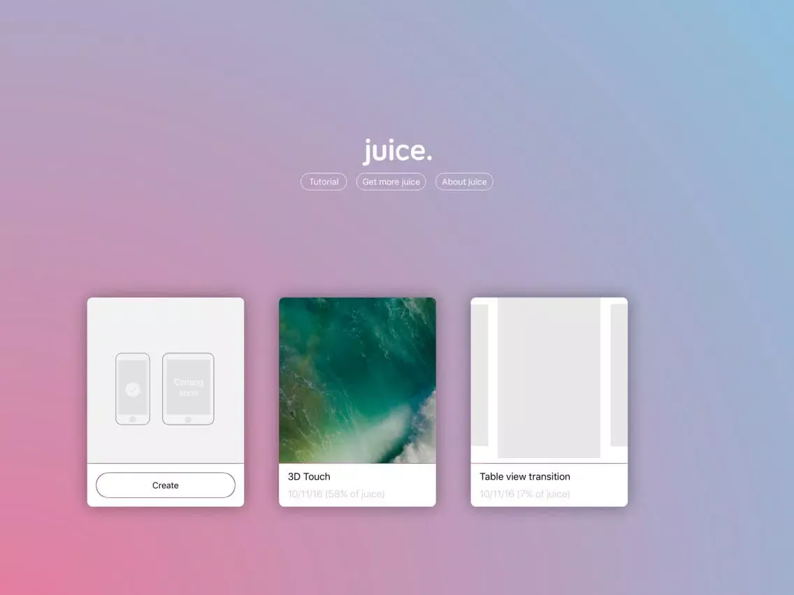 Скриншоты juice. - animation prototyping tool iPad 