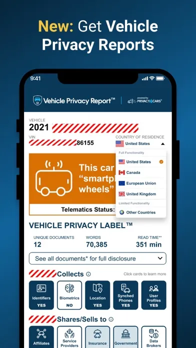 Captures d'écran de Privacy4Cars: delete car data