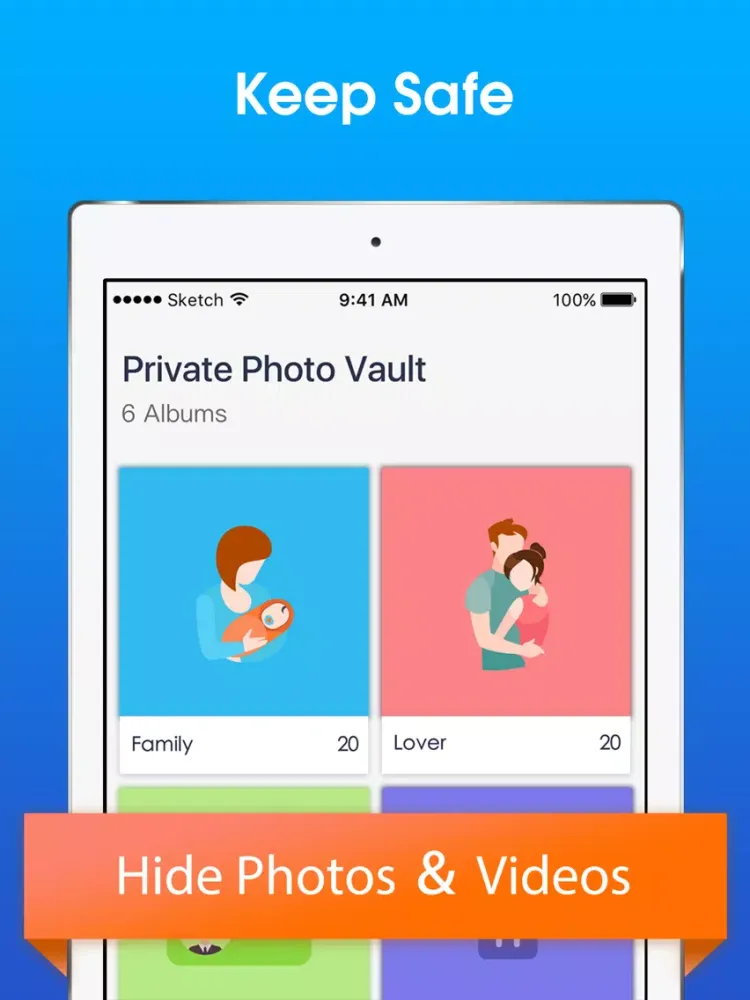 secret photo album : safe photo lock iPad  Ekran Görüntüleri