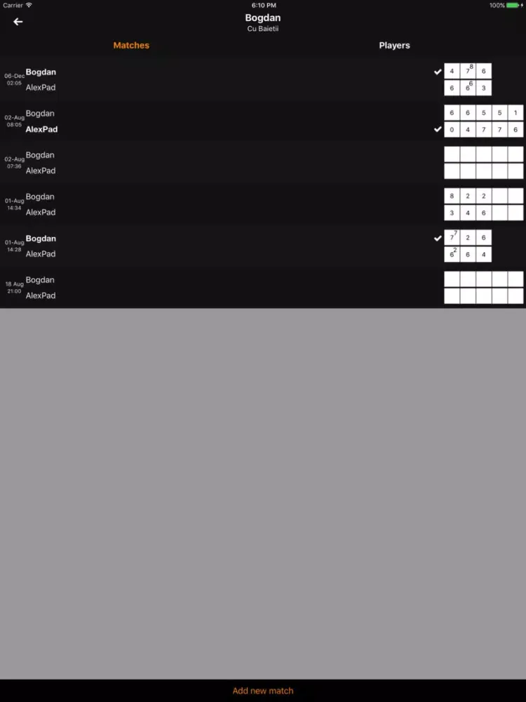 Save-score. Keep tennis scores iPad 应用截图
