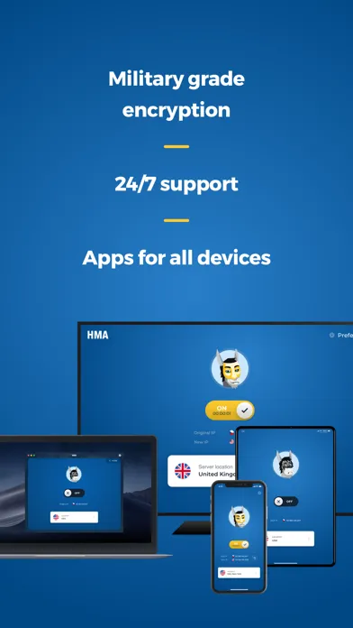 Tangkapan skrin HMA Hotspot VPN & Proxy