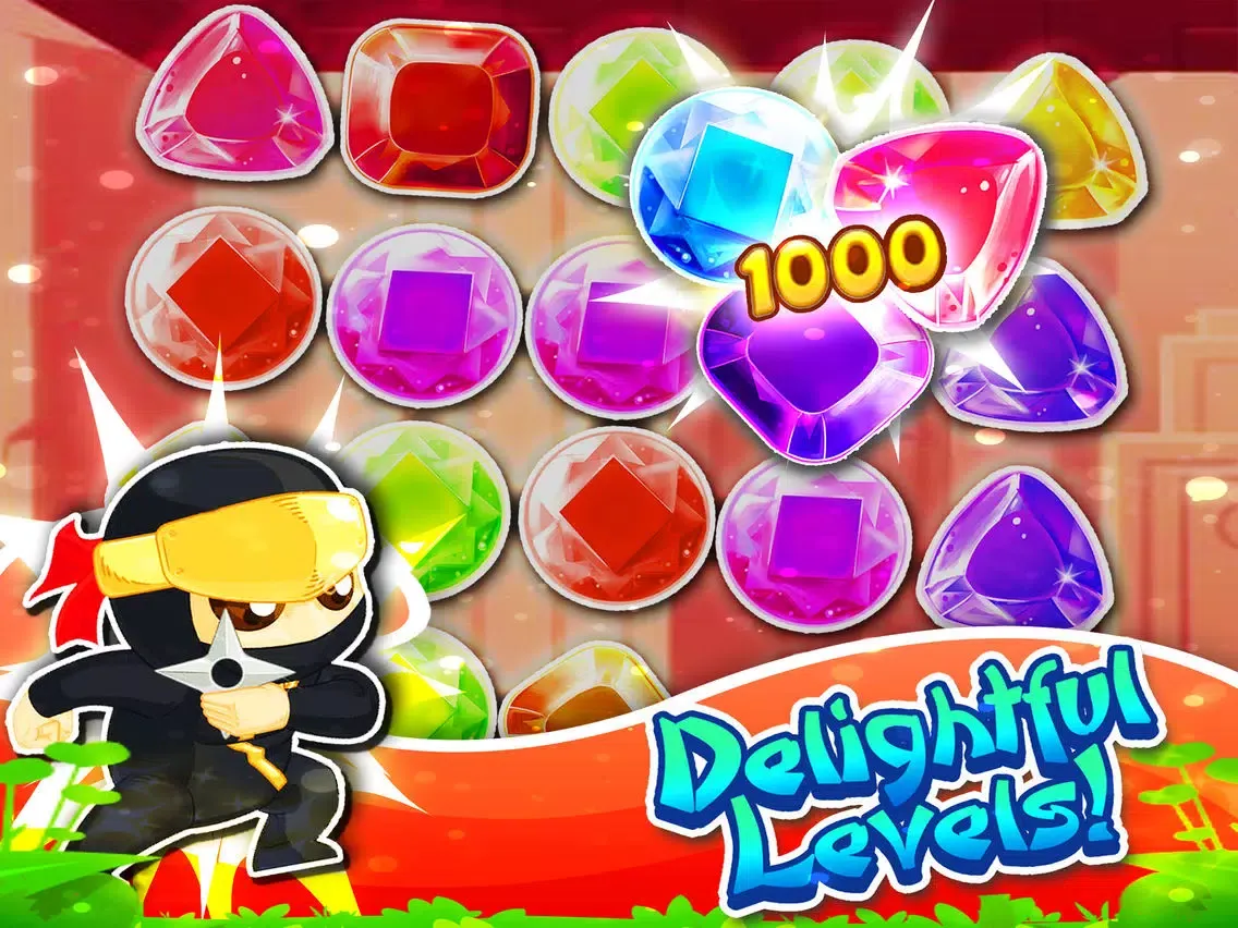صور Jewel's Ninja Match-3 - diamond game and kids digger's mania hd free iPad 