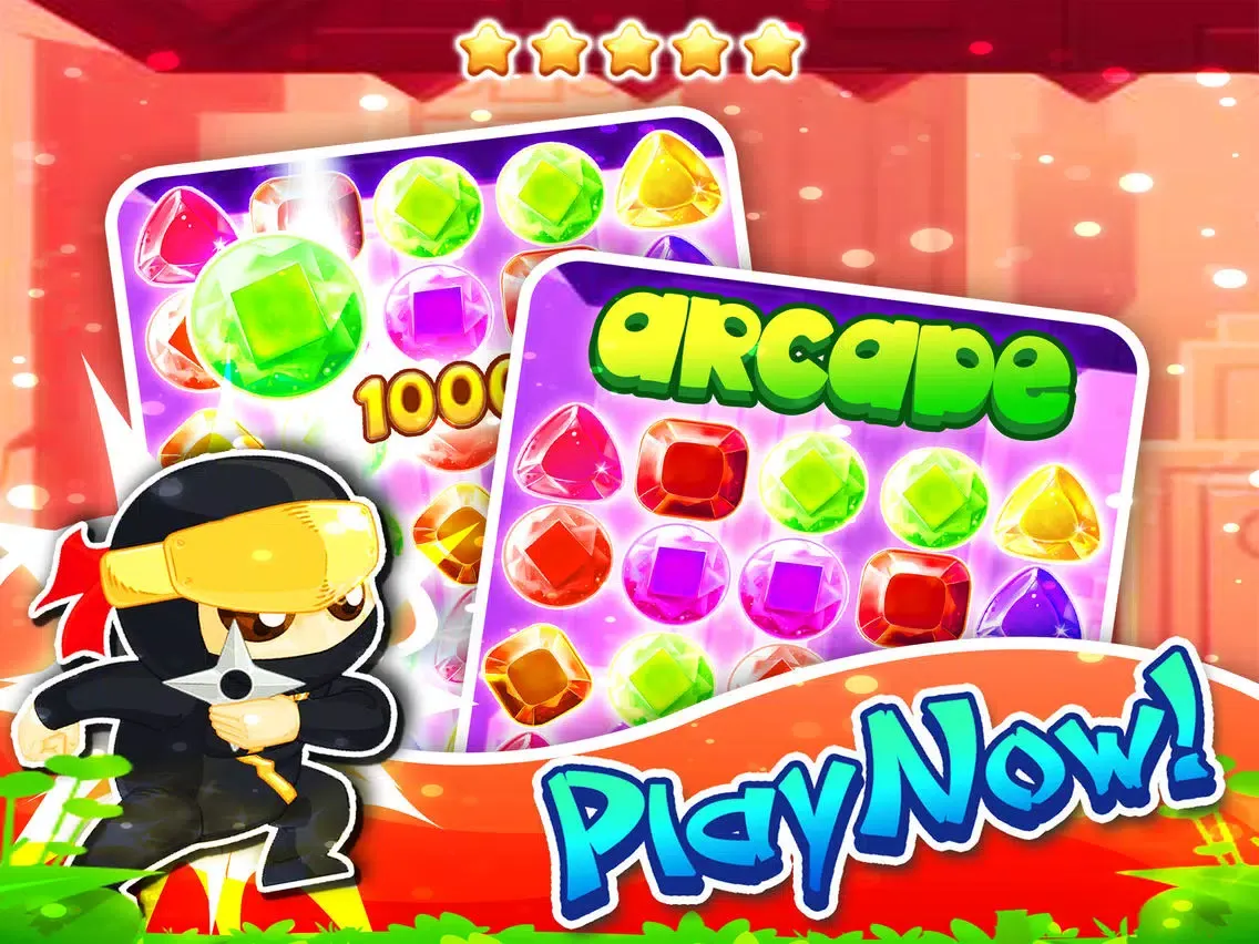 صور Jewel's Ninja Match-3 - diamond game and kids digger's mania hd free iPad 