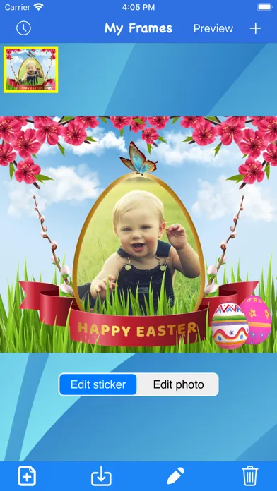 Tangkapan skrin Easter frames - Frame It!