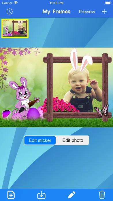 Tangkapan skrin Easter frames - Frame It!