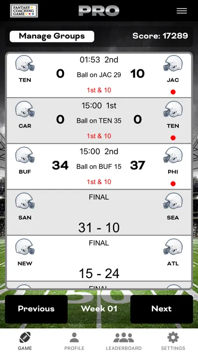 Pro Fantasy Coaching Game Screenshots