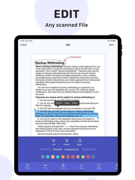 تصاویر Scanner App · Documents to PDF iPad 