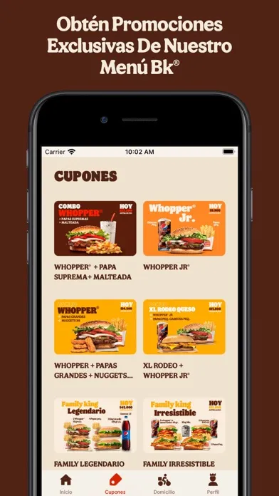 Ảnh chụp màn hình của Burger King® Colombia