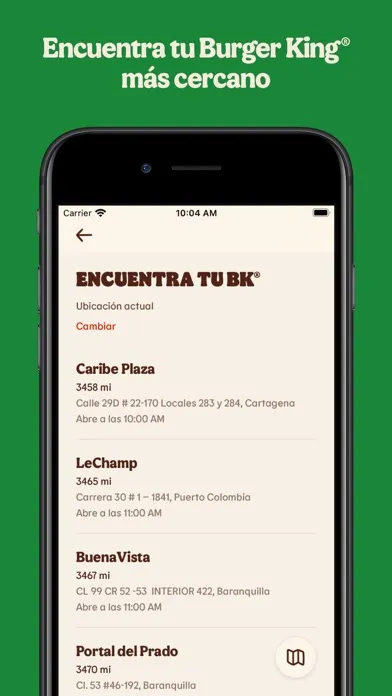Ảnh chụp màn hình của Burger King® Colombia