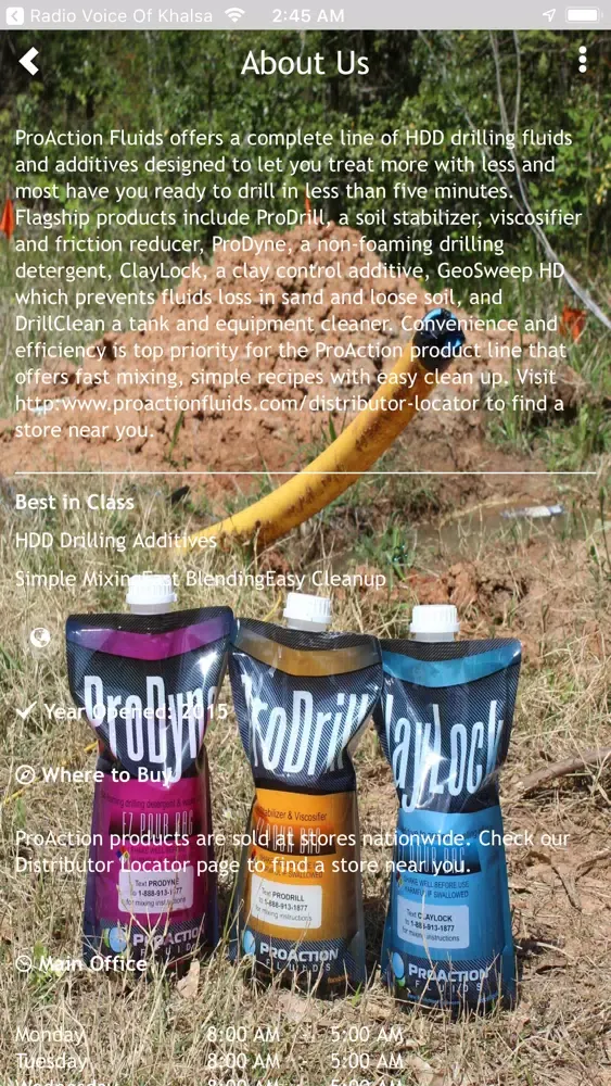 Capturas de tela do ProAction Fluids