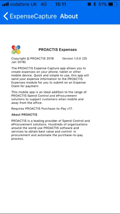 Tangkapan skrin PROACTIS Expenses