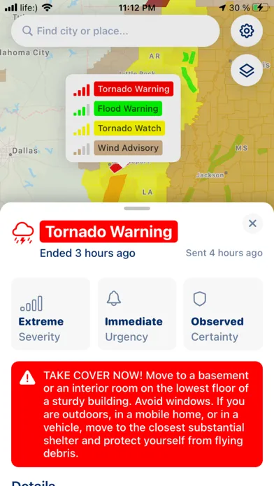 Screenshot di Weather Alerts: Severe, Storm