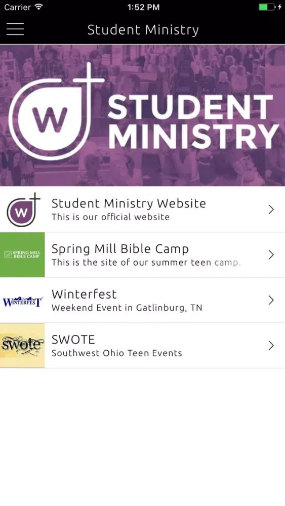 Tangkapan skrin Withamsville Church of Christ