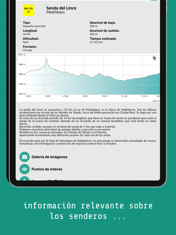 Tangkapan layar Senderos de Toledo iPad 