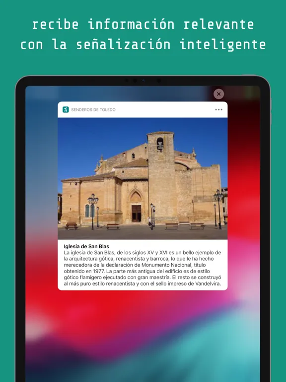 Tangkapan layar Senderos de Toledo iPad 