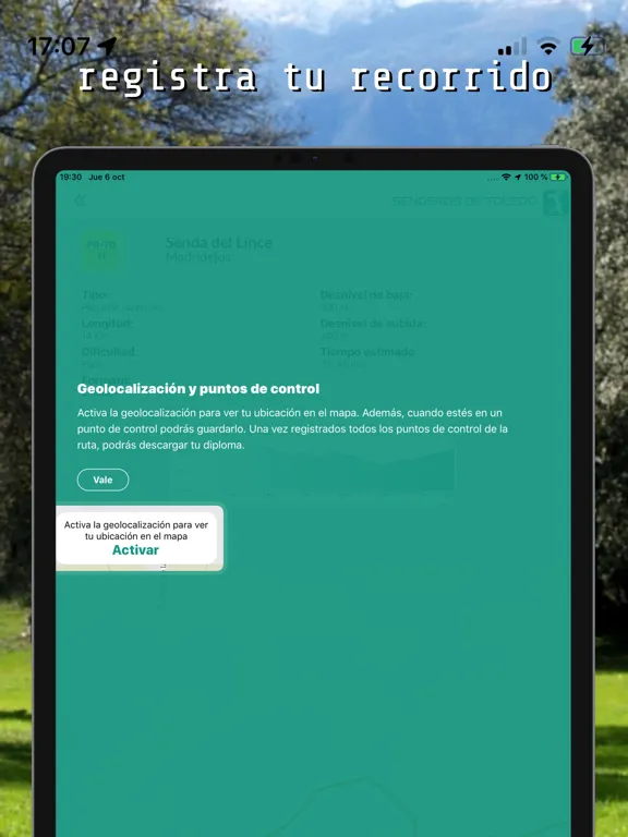 Tangkapan layar Senderos de Toledo iPad 
