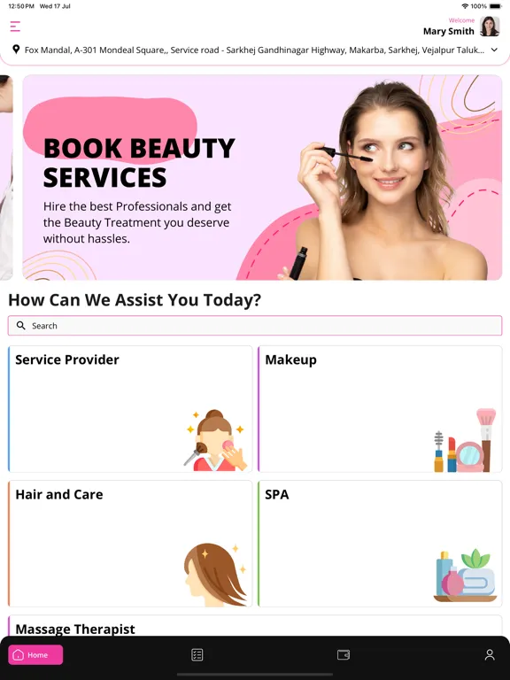 One Stop Beauty User App iPad  Screenshots