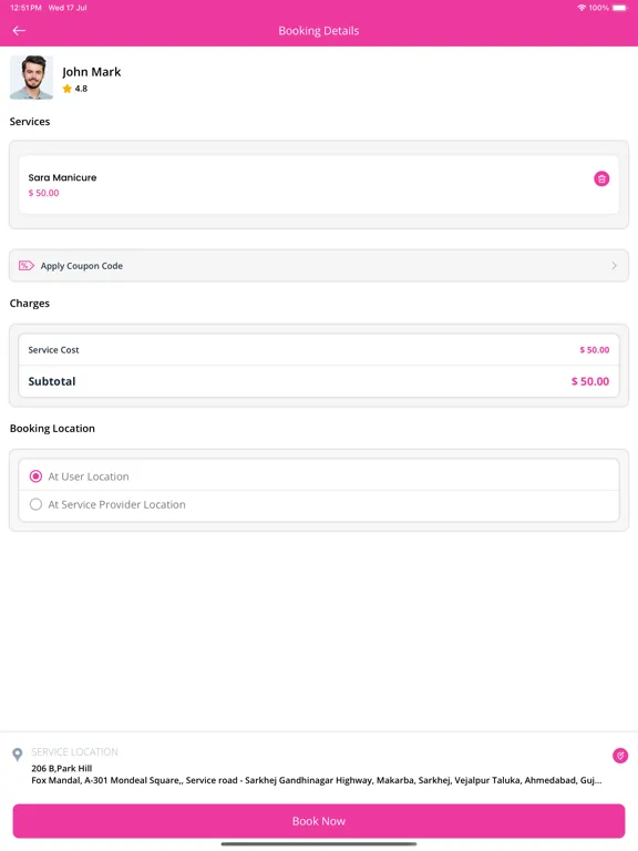 One Stop Beauty User App iPad  Screenshots