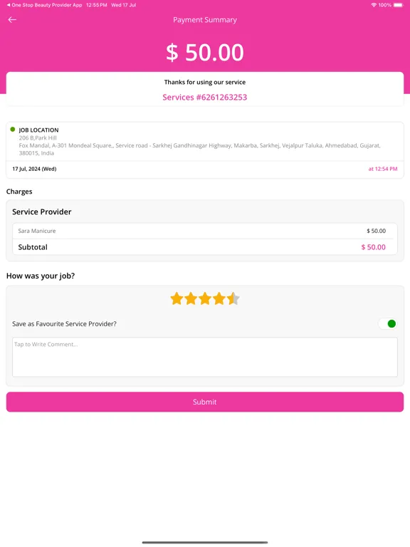 One Stop Beauty User App iPad  Screenshots
