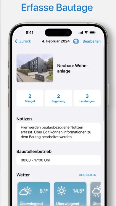 ภาพหน้าจอของ ProCapture - Bautagebuch