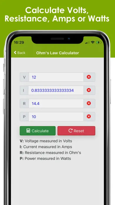 Zrzuty ekranu Ohms Law