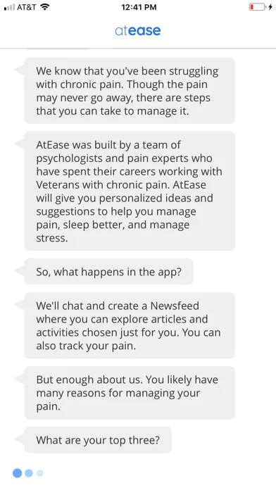 AtEase: Veterans Managing Pain Screenshots