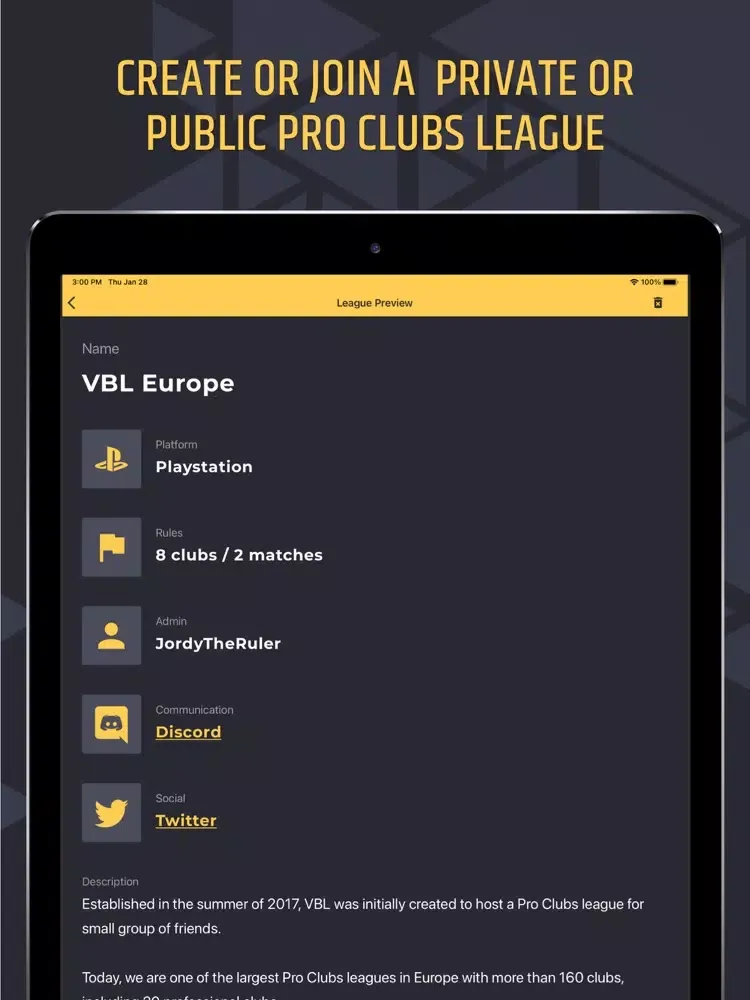 Capturas de pantalla de Pro Clubs Zone iPad 