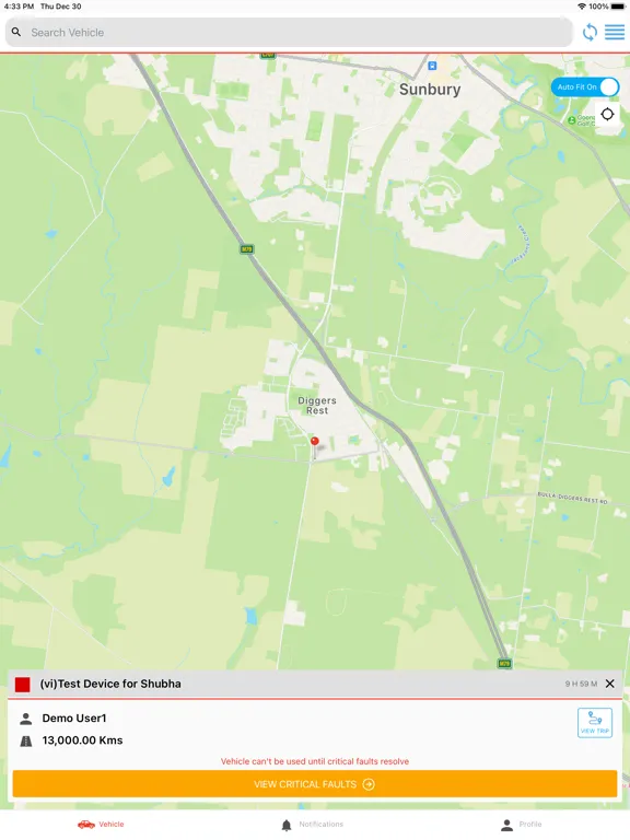 FleetLocate V5 Driver iPad  स्क्रीनशॉट