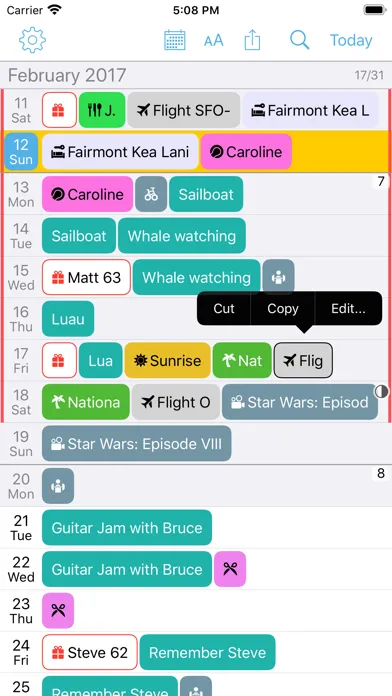 Capturas de tela do Month Calendar 2