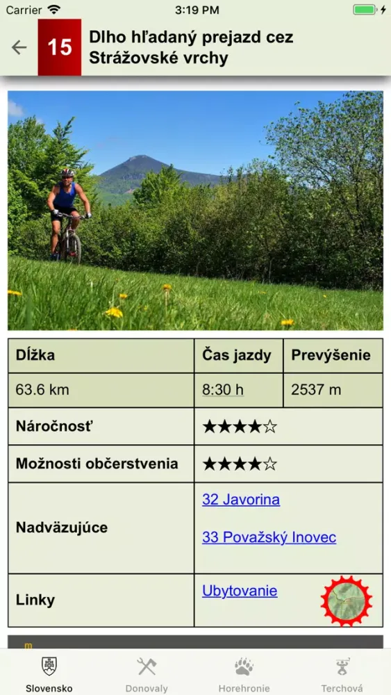 Ảnh chụp màn hình của Cyklotrasy Slovensko MTB