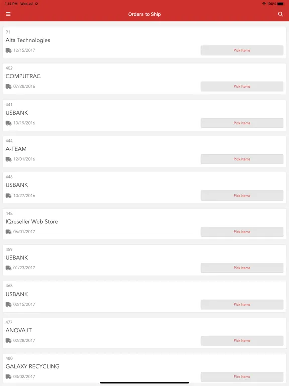 Capturas de pantalla de IQ reseller Warehouse II iPad 
