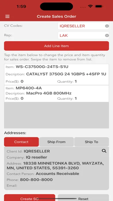 Capturas de pantalla de IQ reseller Warehouse II