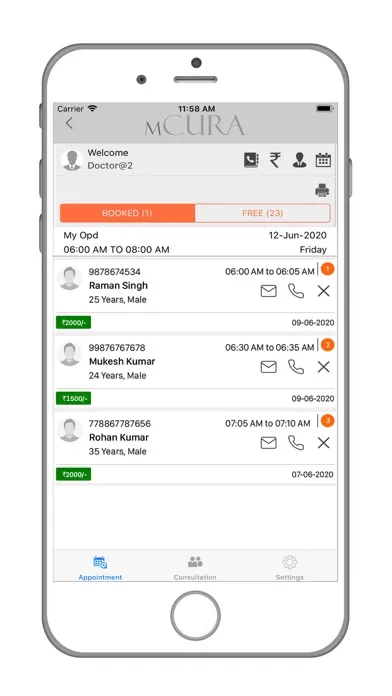 Capturas de pantalla de mCURA: Smart OPD
