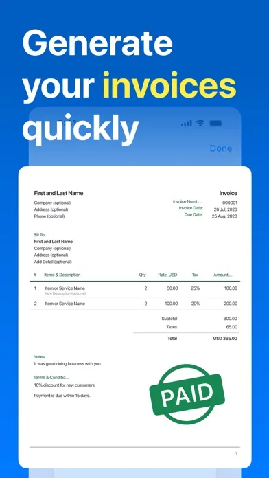Invoice Generator Сreate Quick स्क्रीनशॉट