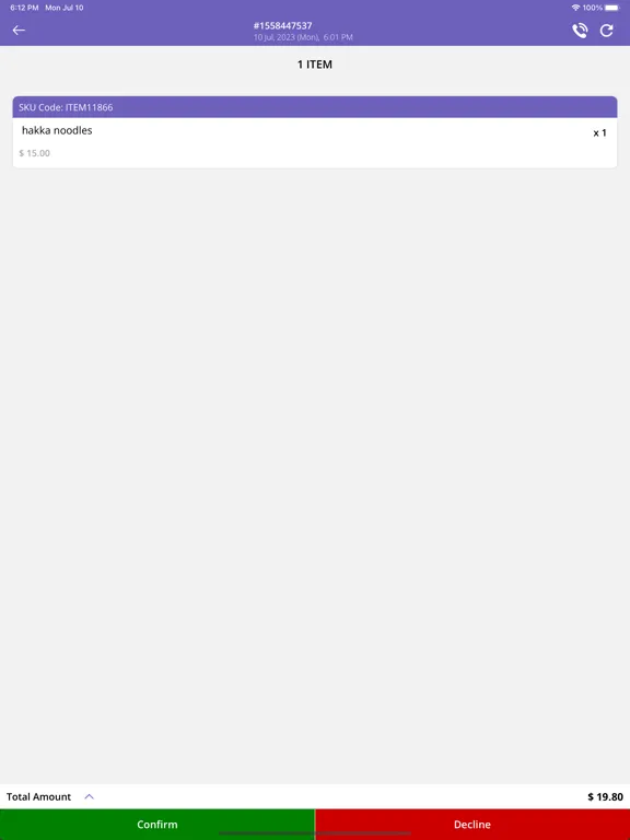 Tangkapan layar ProDeliveryKing Store iPad 
