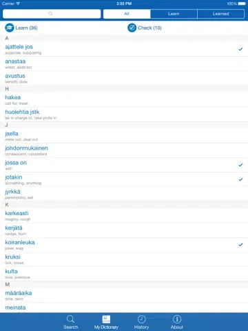 Captures d'écran de Finnish <> English Dictionary + Vocabulary trainer iPad 