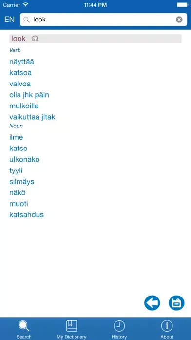 Captures d'écran de Finnish <> English Dictionary + Vocabulary trainer