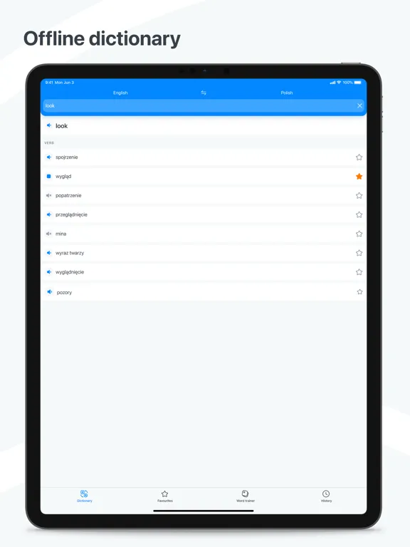 Polish−English dictionary iPad 應用截圖