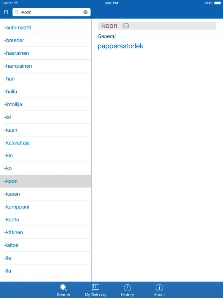 صور Swedish <> Finnish Dictionary + Vocabulary trainer iPad 