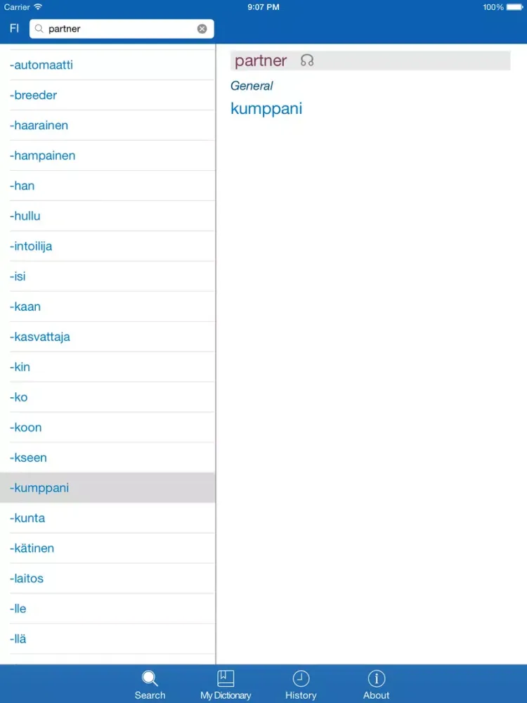 صور Swedish <> Finnish Dictionary + Vocabulary trainer iPad 