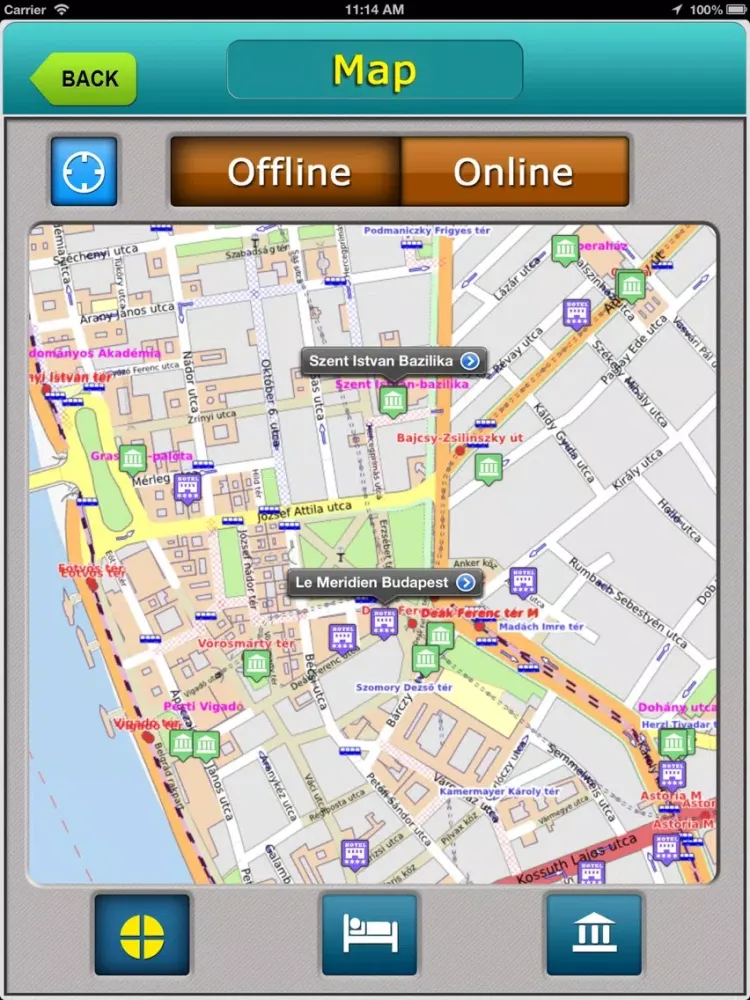 Budapest Offline Map City Guide iPad  Screenshots